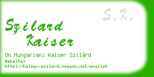 szilard kaiser business card